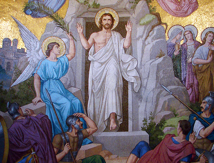 “Resurrection” mosaic in the Basilica of Our Lady of the Rosary in Lourdes, France “Resurrection” mosaic in the Basilica of Our Lady of the Rosary in Lourdes, France