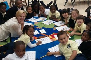 Teacher Kim Ingram leads her class in a math lesson at St. Aloysius Catholic School in the Diocese of Birmingham, Ala. Teacher Kim Ingram leads her class in a math lesson at St. Aloysius Catholic School in the Diocese of Birmingham, Ala.