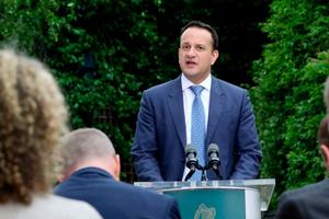 Irish Prime Minister Leo Varadkar speaks at Dublin Castle in Dublin May 26, after the official result in the abortion referendum revealed a decision in favor of repealing the constitutional ban on abortions. Irish Prime Minister Leo Varadkar speaks at Dublin Castle in Dublin May 26, after the official result in the abortion referendum revealed a decision in favor of repealing the constitutional ban on abortions.