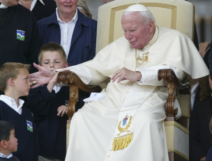 Pope John Paul II during a weekly general audience. Pope John Paul II during a weekly general audience.