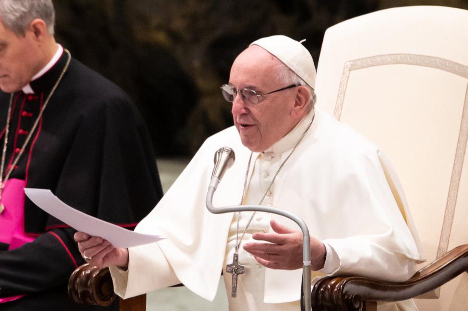 Pope Francis addressing the faithful at a general audience, Jan. 9, 2019. Pope Francis addressing the faithful at a general audience, Jan. 9, 2019.