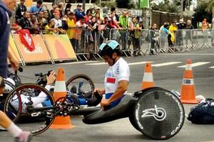 Alex Zanardi in a race on September 16, 2016. Alex Zanardi in a race on September 16, 2016.