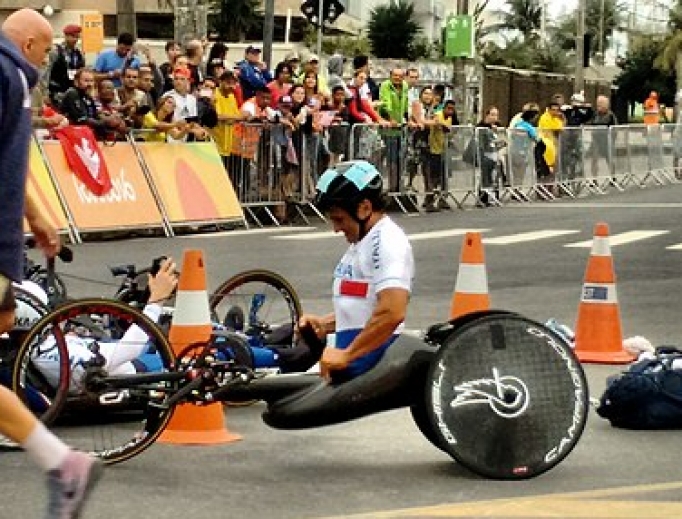 Alex Zanardi in a race on September 16, 2016. Alex Zanardi in a race on September 16, 2016.