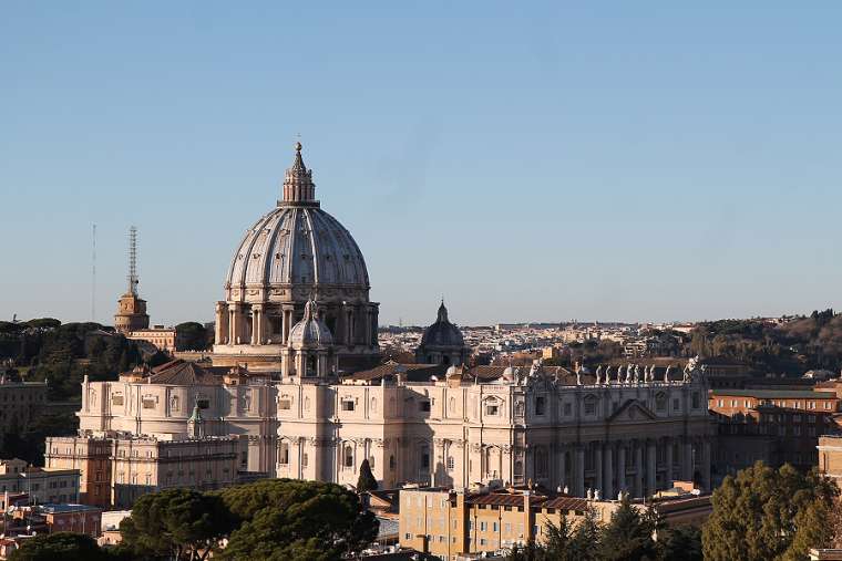 A view of St. Peter’s Basilica in Vatican City.
A view of St. Peter’s Basilica in Vatican City.