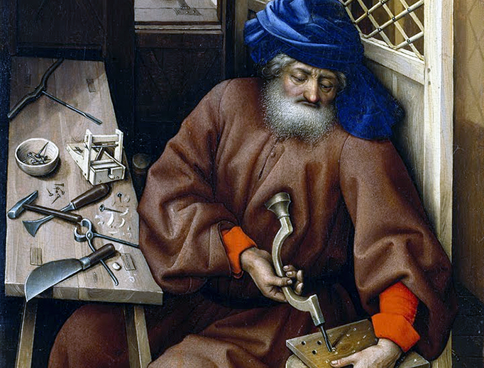 Workshop of Robert Campin (1375/1379-1444), Mérode Altarpiece (detail) Workshop of Robert Campin (1375/1379-1444), Mérode Altarpiece (detail)