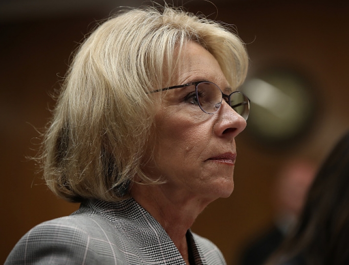 Education Secretary Betsy DeVos testifies before the Senate Appropriations Committee on the fiscal year 2018 budget Capitol Hill June 6, 2017, in Washington, D.C. She is an advocate of school choice.
Education Secretary Betsy DeVos testifies before the Senate Appropriations Committee on the fiscal year 2018 budget Capitol Hill June 6, 2017, in Washington, D.C. She is an advocate of school choice.
