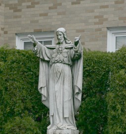 Statue of Jesus at the rectory of Sacred Heart Parish in Watertown, Mass. Statue of Jesus at the rectory of Sacred Heart Parish in Watertown, Mass.