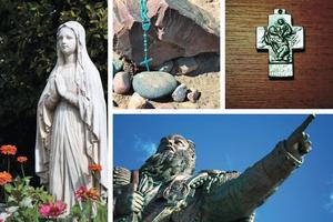 Clockwise from left: The Blessed Mother, St. Christopher and St. Brendan are patrons of summer pastimes. Clockwise from left: The Blessed Mother, St. Christopher and St. Brendan are patrons of summer pastimes.