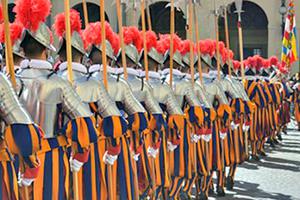 Swearing in of the Pontifical Swiss Guard at the Vatican on May 6. Swearing in of the Pontifical Swiss Guard at the Vatican on May 6.