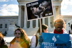 Pro-life advocates rally outside of the Supreme Court on March 2 in Washington. The court considered a Texas law requiring that abortion-business doctors have admitting privileges at local hospitals and that the abortion facilities upgrade their health standards similar to hospitals. Pro-life advocates rally outside of the Supreme Court on March 2 in Washington. The court considered a Texas law requiring that abortion-business doctors have admitting privileges at local hospitals and that the abortion facilities upgrade their health standards similar to hospitals.