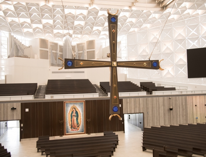 Catholic elements are now front and center in the renovated Christ Cathedral, which was dedicated July 17. Catholic elements are now front and center in the renovated Christ Cathedral, which was dedicated July 17.