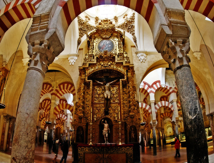 Chapel and interior of the Cathedral of Córdoba, or Cathedral of Our Lady of the Assumption, in the historic center of Córdoba, Spain.
Chapel and interior of the Cathedral of Córdoba, or Cathedral of Our Lady of the Assumption, in the historic center of Córdoba, Spain.
