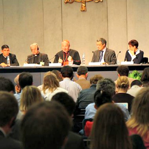 Cardinal Christoph Schönborn addresses the press regarding the synod Oct. 16. Cardinal Christoph Schönborn addresses the press regarding the synod Oct. 16.