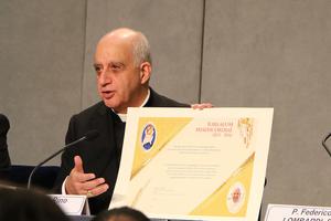 Archbishop Rino Fischella presenting Pastoral Resources for the Jubilee Year at the Holy See Press Office, Dec. 4, 2015. Archbishop Rino Fischella presenting Pastoral Resources for the Jubilee Year at the Holy See Press Office, Dec. 4, 2015.