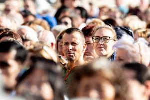 Young people gather in St. Peter's Square Oct. 3 to commence the youth synod with Pope Francis.
Young people gather in St. Peter's Square Oct. 3 to commence the youth synod with Pope Francis.