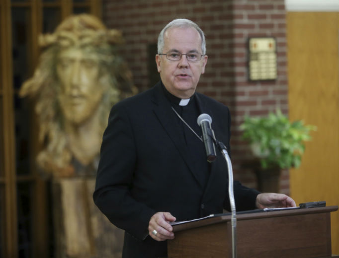 Bishop Joseph Bambera of the Diocese of Scranton, Pennsylvania, discusses the release of the statewide investigating grand jury clergy sex abuse report that identified 59 religious leaders in his diocese, during a press conference in Scranton, Aug. 14. Bishop Joseph Bambera of the Diocese of Scranton, Pennsylvania, discusses the release of the statewide investigating grand jury clergy sex abuse report that identified 59 religious leaders in his diocese, during a press conference in Scranton, Aug. 14.