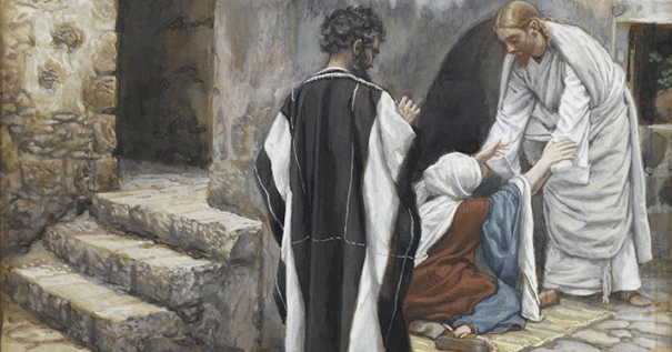 James Tissot (1836-1902), "The Healing of Peter's Mother-in-law" James Tissot (1836-1902), "The Healing of Peter's Mother-in-law"
