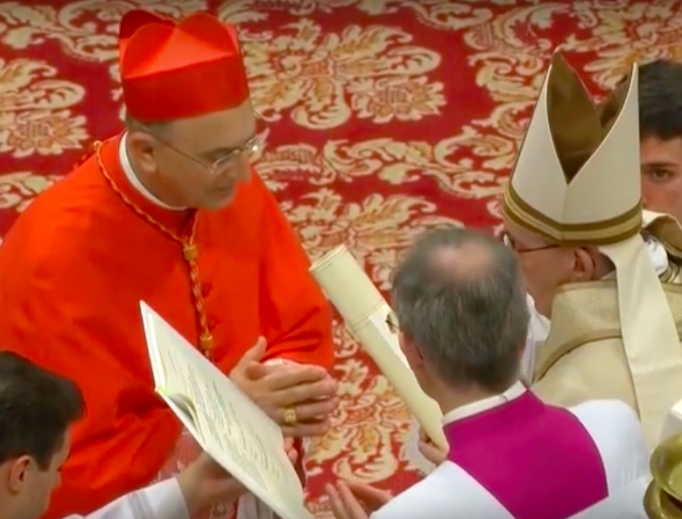 November 2016 consistory making the apostolic nuncio to Syria a cardinal. Cardinal Mario Zenari is shown with Pope Francis. November 2016 consistory making the apostolic nuncio to Syria a cardinal. Cardinal Mario Zenari is shown with Pope Francis.