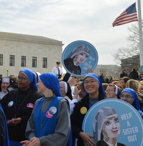 Religious sisters rally in support of the Little Sisters of the Poor outside the Supreme Court on March 23. Religious sisters rally in support of the Little Sisters of the Poor outside the Supreme Court on March 23.