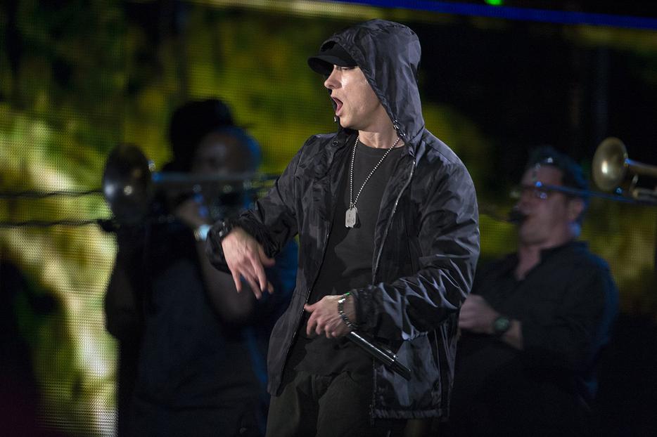 Eminem raps during the Concert for Valor in Washington, D.C., Nov. 11, 2014.
Eminem raps during the Concert for Valor in Washington, D.C., Nov. 11, 2014.