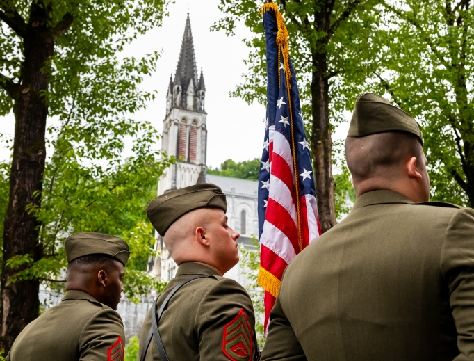 American military personnel were among those who prayed and took part in a Marian procession at Lourdes earlier this month. This year, 14,000 faith-filled soldiers and other military personnel from 40 countries on all five continents participated in the 61st International Military Pilgrimage of Lourdes. American military personnel were among those who prayed and took part in a Marian procession at Lourdes earlier this month. This year, 14,000 faith-filled soldiers and other military personnel from 40 countries on all five continents participated in the 61st International Military Pilgrimage of Lourdes.