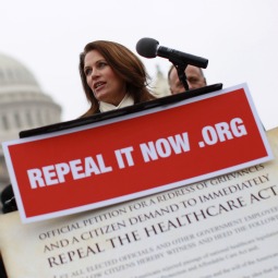 Rep. Michele Bachmann (R-MN) speaks at a news conference where Republican members of the House displayed petitions Americans have signed demanding the repeal of healthcare legislation Jan. 18 in Washington. The Supreme Court will hear oral arguments on the law next spring. Rep. Michele Bachmann (R-MN) speaks at a news conference where Republican members of the House displayed petitions Americans have signed demanding the repeal of healthcare legislation Jan. 18 in Washington. The Supreme Court will hear oral arguments on the law next spring.