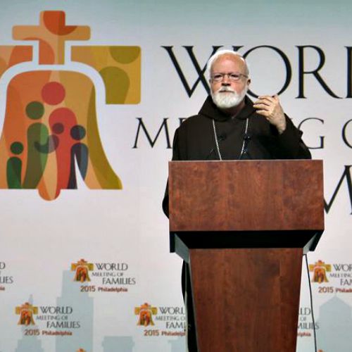 Cardinal Sean O'Malley of Boston gives a keynote address in Philadelphia at the World Meeting of Families, Sept. 25, 2015. Cardinal Sean O'Malley of Boston gives a keynote address in Philadelphia at the World Meeting of Families, Sept. 25, 2015.