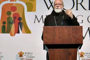 Cardinal Sean O'Malley of Boston gives a keynote address in Philadelphia at the World Meeting of Families, Sept. 25, 2015. Cardinal Sean O'Malley of Boston gives a keynote address in Philadelphia at the World Meeting of Families, Sept. 25, 2015.