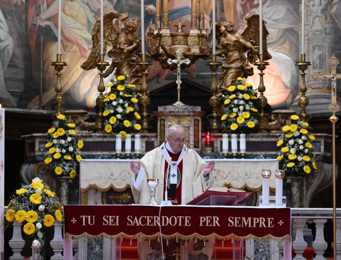 Pope Francis celebrates Mass on the feast of Divine Mercy Sunday on April 19, 2020. Pope Francis celebrates Mass on the feast of Divine Mercy Sunday on April 19, 2020.