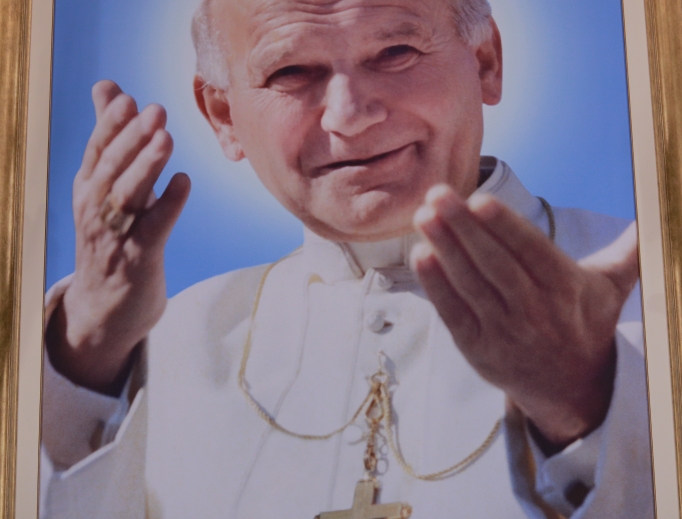 The Shrine of Mercy in the Santo Spirito in Sassia Church in Rome, Italy, includes a portrait of Pope St. John Paul II.
The Shrine of Mercy in the Santo Spirito in Sassia Church in Rome, Italy, includes a portrait of Pope St. John Paul II.