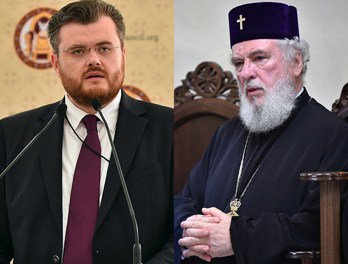 LEFT: Dr. Ionut Mavrichi, spokesman for the Romanian Orthodox patriarchate. RIGHT: Archbishop Nifon of Tîrgoviște, Romania. LEFT: Dr. Ionut Mavrichi, spokesman for the Romanian Orthodox patriarchate. RIGHT: Archbishop Nifon of Tîrgoviște, Romania.