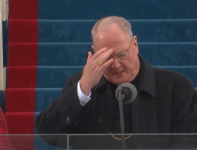 Cardinal Dolan during President Trump's inauguration in 2017. Cardinal Dolan during President Trump's inauguration in 2017.