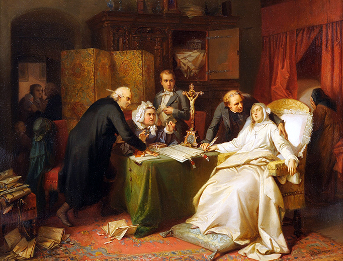 Gisbert Flüggen, “Die Erbschleicher”, 1855 Gisbert Flüggen, “Die Erbschleicher”, 1855