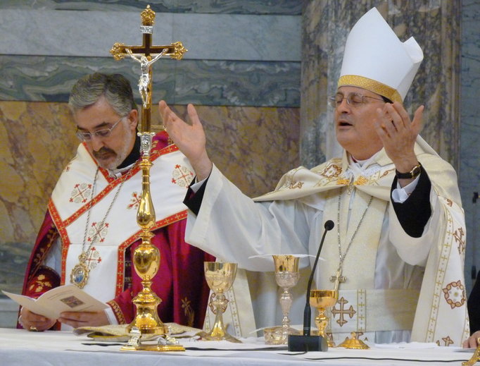 Bishop Gregory John Mansour of the United States’ Maronite Catholic Church celebrates Mass in Rome. Bishop Gregory John Mansour of the United States’ Maronite Catholic Church celebrates Mass in Rome.