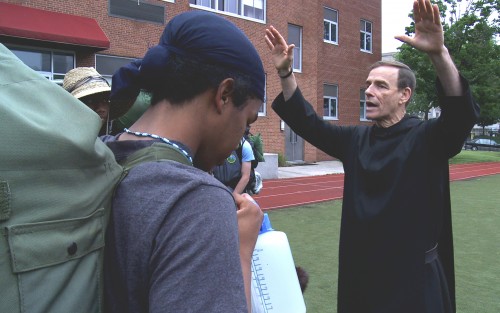 BLESSED BY A MONK. Students receive a blessing by a Benedictine monk at St. Benedict’s Prep in Newark, N.J. BLESSED BY A MONK. Students receive a blessing by a Benedictine monk at St. Benedict’s Prep in Newark, N.J.