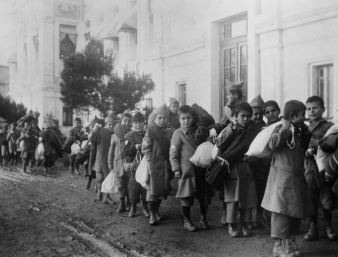 Armenian orphans are shown being deported from Turkey in 1920. Armenian orphans are shown being deported from Turkey in 1920.