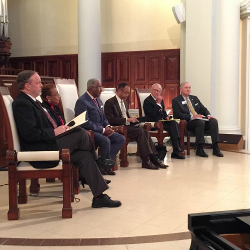 Civil and religious leaders gathered in Birmingham at Samford University's Beeson Divinity School to discuss racial reconciliation. Civil and religious leaders gathered in Birmingham at Samford University's Beeson Divinity School to discuss racial reconciliation.