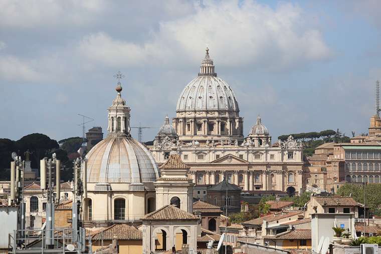A view of St. Peter’s Basilica from the Pontifical University of the Holy Cross April 14, 2016. A view of St. Peter’s Basilica from the Pontifical University of the Holy Cross April 14, 2016.