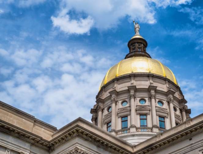 The gold dome of Georgia's Capitol in Atlanta. The gold dome of Georgia's Capitol in Atlanta.