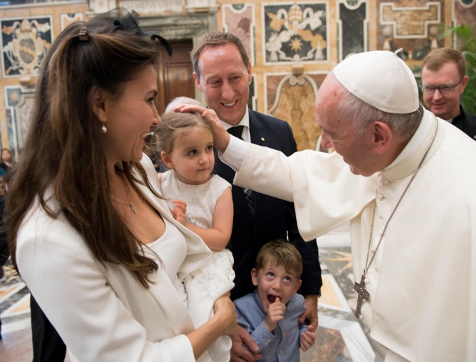 Pope Francis meets with the congress on 'Child Dignity in the Digital World' in Vatican City Oct. 6. Pope Francis meets with the congress on 'Child Dignity in the Digital World' in Vatican City Oct. 6.