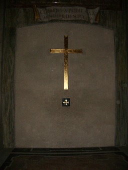 Rear of the Holy Door of St. Peter's Basilica. Pilgrims who pass through the door during a Jubilee Year of the Church and who have fulfilled the usual conditions may obtain plenary indulgences. Rear of the Holy Door of St. Peter's Basilica. Pilgrims who pass through the door during a Jubilee Year of the Church and who have fulfilled the usual conditions may obtain plenary indulgences.