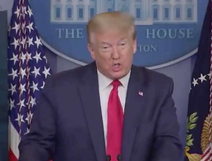 President Trump at a press conference, May 22, 2020. President Trump at a press conference, May 22, 2020.