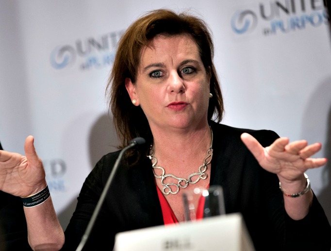 Marjorie Dannenfelser, president of Susan B. Anthony List, speaks during a press conference following a meeting with Republican presidential candidate Donald Trump at the Marriott Marquis Hotel, June 21 in New York City. Dannenfelser was recently appointed to lead Trump’s national pro-life coalition. Marjorie Dannenfelser, president of Susan B. Anthony List, speaks during a press conference following a meeting with Republican presidential candidate Donald Trump at the Marriott Marquis Hotel, June 21 in New York City. Dannenfelser was recently appointed to lead Trump’s national pro-life coalition.