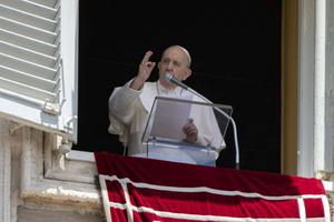 Pope Francis is pictured during an Angelus address. Pope Francis is pictured during an Angelus address.
