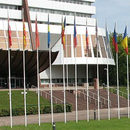 Flags in front of the Council of Europe, Strasbourg Flags in front of the Council of Europe, Strasbourg