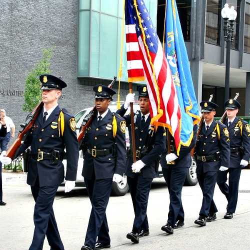 Police officers preparing for the Annual Blue Mass in Washington
Police officers preparing for the Annual Blue Mass in Washington