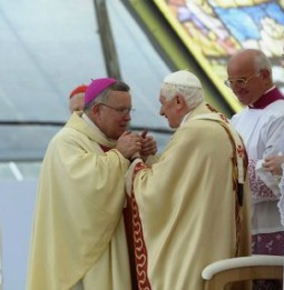 Archbishop Charles Chaput of Philadelphia greets Pope Benedict XVI during the Seventh World Meeting of Families in Milan, Italy, in June 2012. Archbishop Charles Chaput of Philadelphia greets Pope Benedict XVI during the Seventh World Meeting of Families in Milan, Italy, in June 2012.