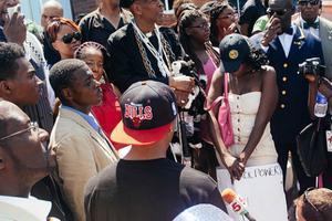 Protesters gather outside of Ferguson police headquarters in August 2014, following the shooting death of Michael Brown. Protesters gather outside of Ferguson police headquarters in August 2014, following the shooting death of Michael Brown.