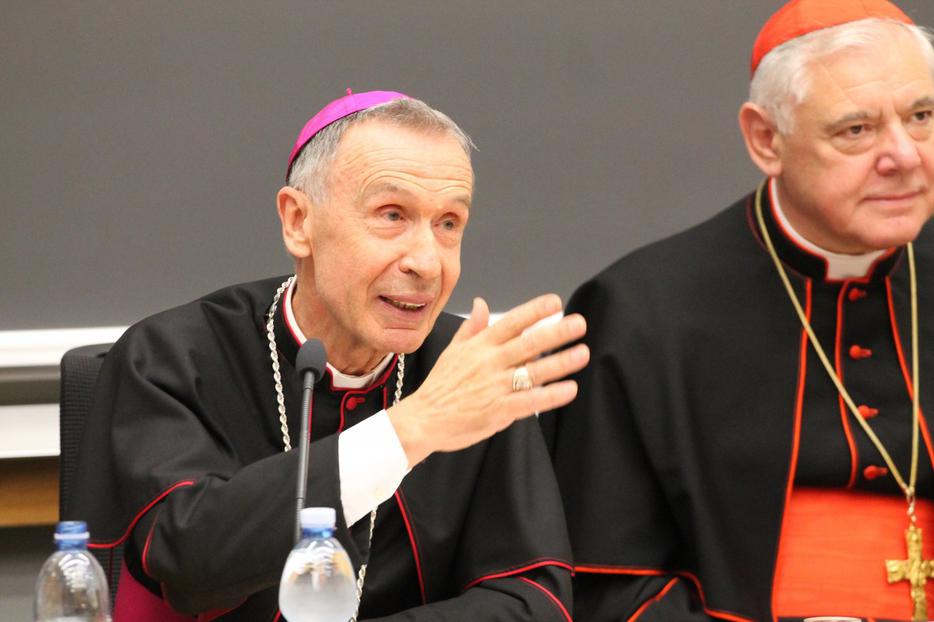 Archbishop Luis Ladaria SJ seated next to Cardinal Gerhard Müller at a book presentation in Rome, Nov. 27, 2014. Archbishop Luis Ladaria SJ seated next to Cardinal Gerhard Müller at a book presentation in Rome, Nov. 27, 2014.