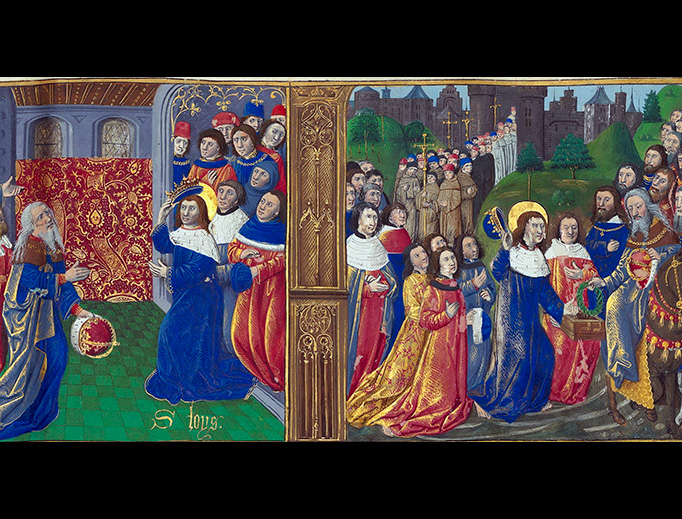 Maître du Cardinal de Bourbon, “Louis IX Brings the Crown of Thorns,” 1480s Maître du Cardinal de Bourbon, “Louis IX Brings the Crown of Thorns,” 1480s